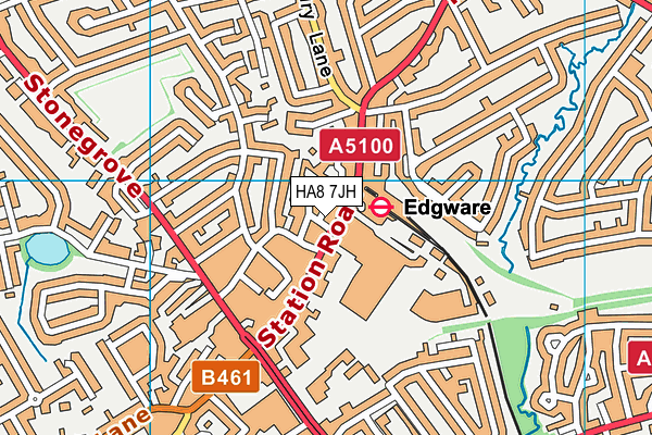 HA8 7JH map - OS VectorMap District (Ordnance Survey)