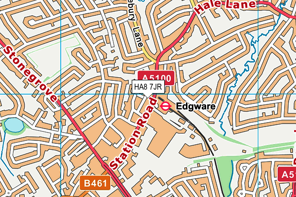 HA8 7JR map - OS VectorMap District (Ordnance Survey)