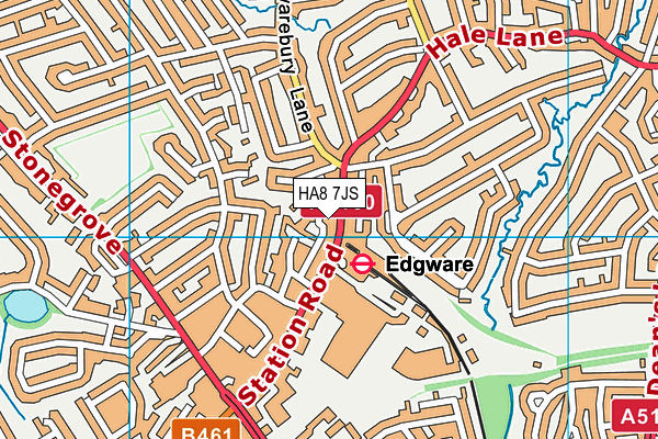 HA8 7JS map - OS VectorMap District (Ordnance Survey)