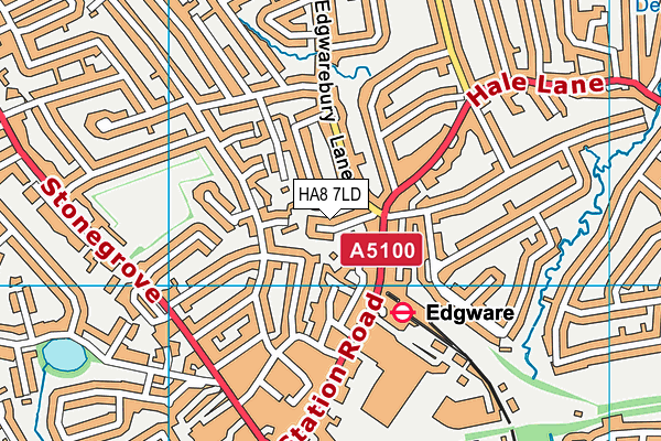 HA8 7LD map - OS VectorMap District (Ordnance Survey)