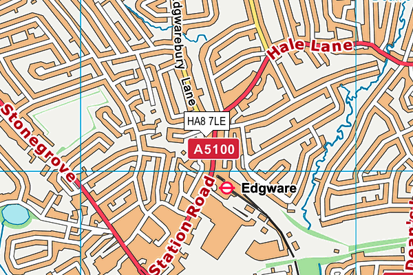 HA8 7LE map - OS VectorMap District (Ordnance Survey)