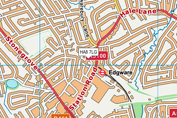 HA8 7LG map - OS VectorMap District (Ordnance Survey)