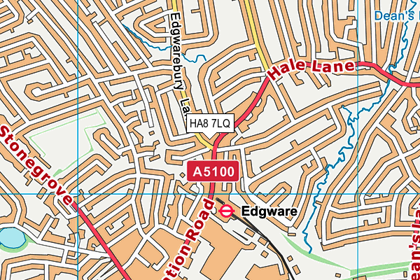 HA8 7LQ map - OS VectorMap District (Ordnance Survey)