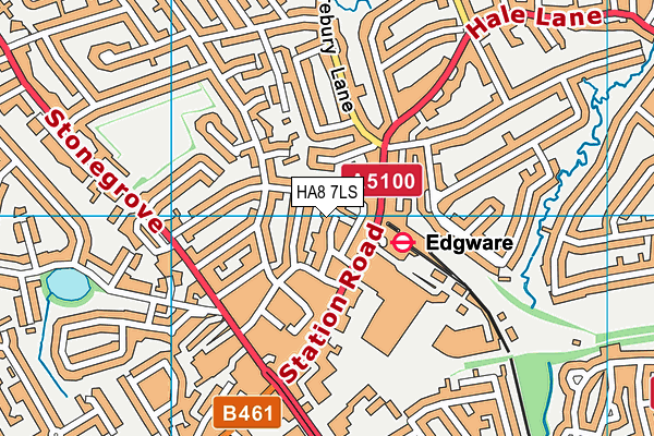 HA8 7LS map - OS VectorMap District (Ordnance Survey)