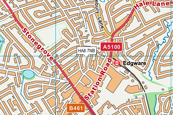 HA8 7NB map - OS VectorMap District (Ordnance Survey)
