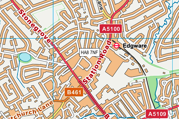 HA8 7NF map - OS VectorMap District (Ordnance Survey)