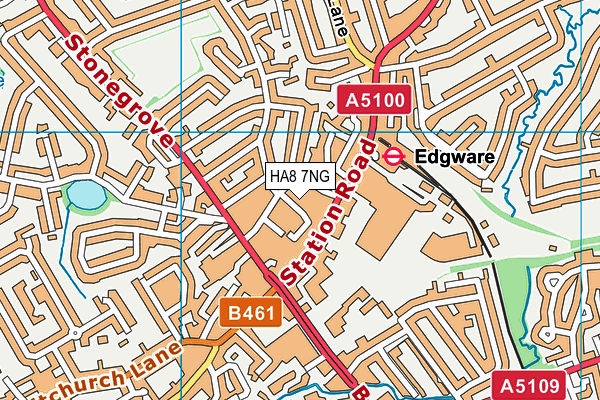 HA8 7NG map - OS VectorMap District (Ordnance Survey)
