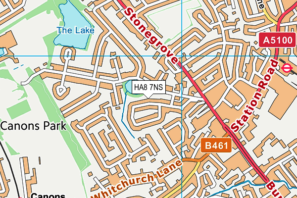 HA8 7NS map - OS VectorMap District (Ordnance Survey)