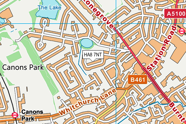 HA8 7NT map - OS VectorMap District (Ordnance Survey)