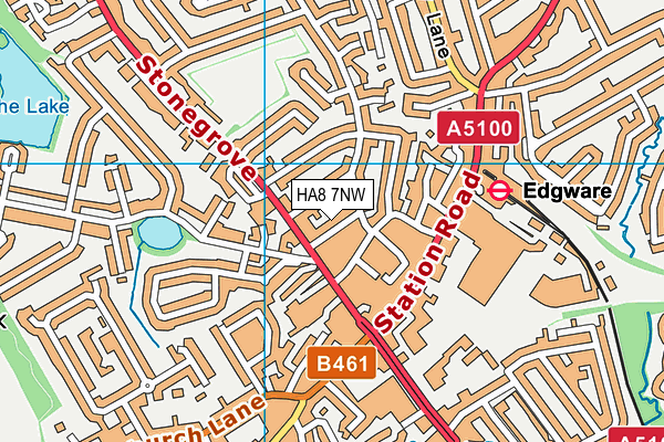 HA8 7NW map - OS VectorMap District (Ordnance Survey)