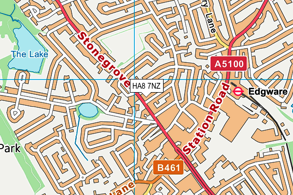 HA8 7NZ map - OS VectorMap District (Ordnance Survey)