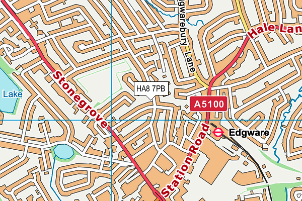 HA8 7PB map - OS VectorMap District (Ordnance Survey)