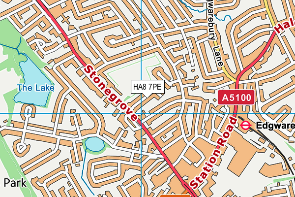 HA8 7PE map - OS VectorMap District (Ordnance Survey)