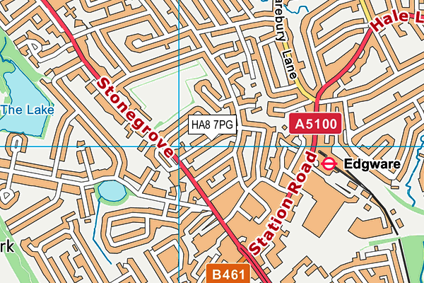 HA8 7PG map - OS VectorMap District (Ordnance Survey)