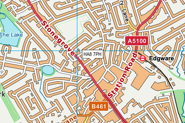 HA8 7PH map - OS VectorMap District (Ordnance Survey)