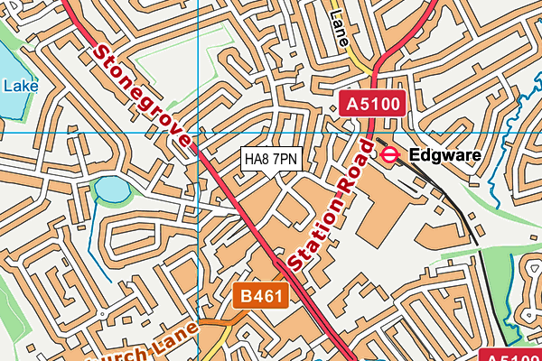 HA8 7PN map - OS VectorMap District (Ordnance Survey)