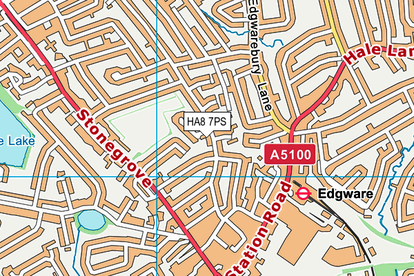 HA8 7PS map - OS VectorMap District (Ordnance Survey)