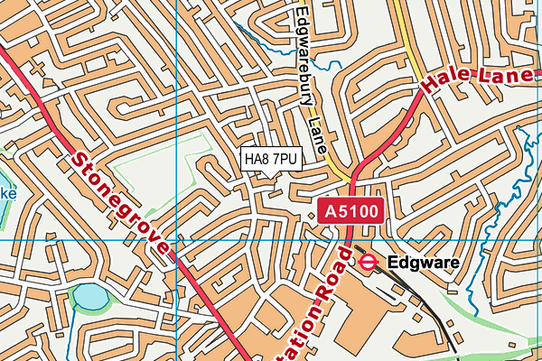 HA8 7PU map - OS VectorMap District (Ordnance Survey)