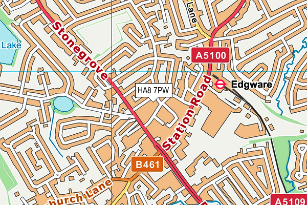 HA8 7PW map - OS VectorMap District (Ordnance Survey)