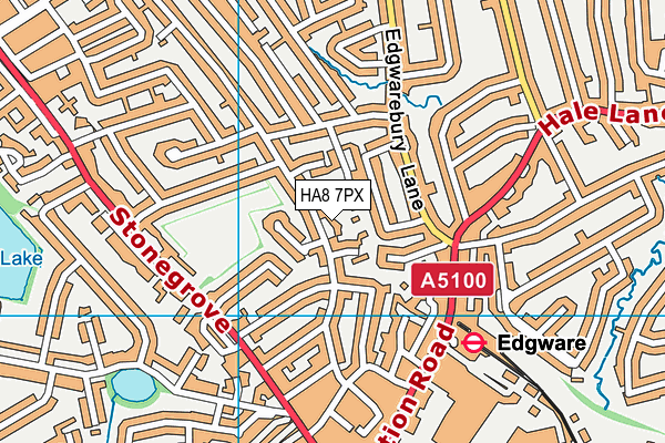 HA8 7PX map - OS VectorMap District (Ordnance Survey)