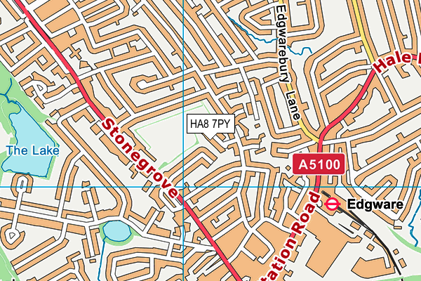 HA8 7PY map - OS VectorMap District (Ordnance Survey)