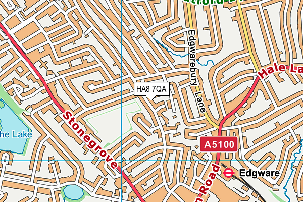 HA8 7QA map - OS VectorMap District (Ordnance Survey)