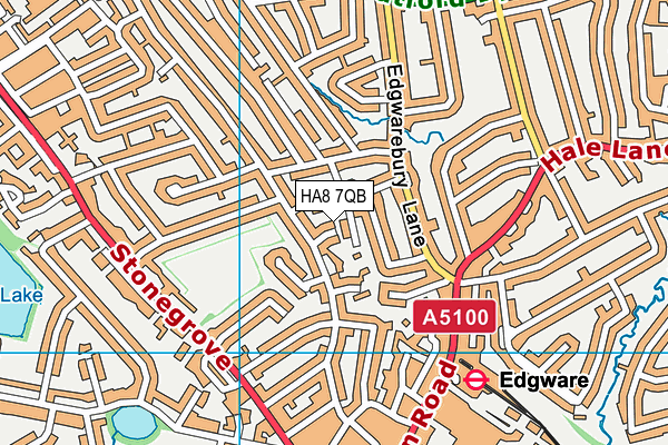 HA8 7QB map - OS VectorMap District (Ordnance Survey)