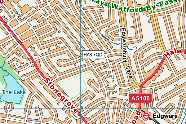 HA8 7QD map - OS VectorMap District (Ordnance Survey)