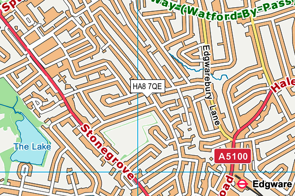 HA8 7QE map - OS VectorMap District (Ordnance Survey)