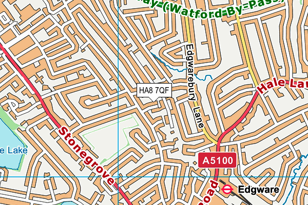 HA8 7QF map - OS VectorMap District (Ordnance Survey)