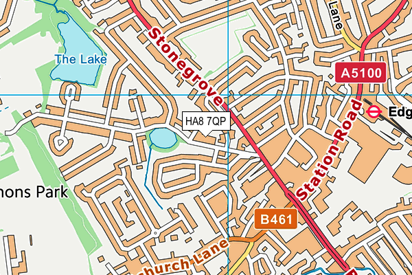 HA8 7QP map - OS VectorMap District (Ordnance Survey)