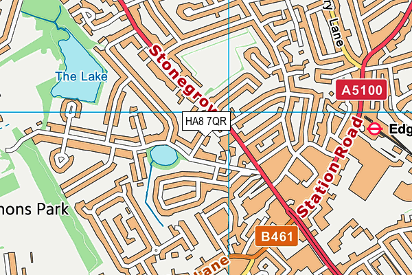 HA8 7QR map - OS VectorMap District (Ordnance Survey)