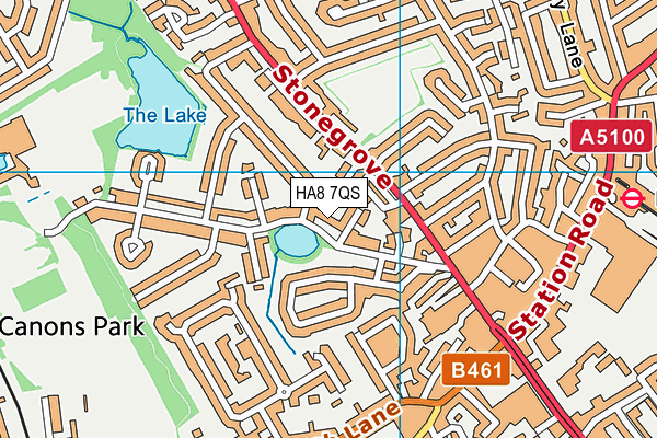 HA8 7QS map - OS VectorMap District (Ordnance Survey)