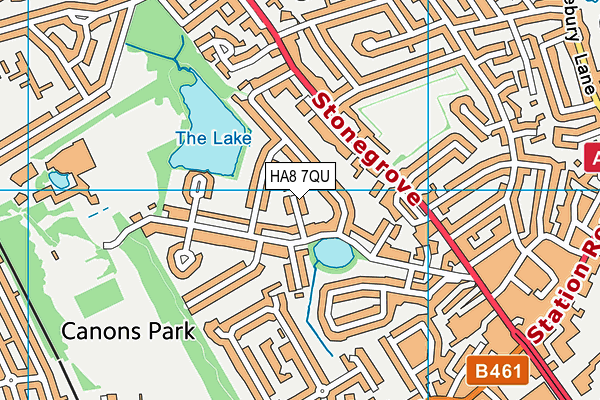 HA8 7QU map - OS VectorMap District (Ordnance Survey)