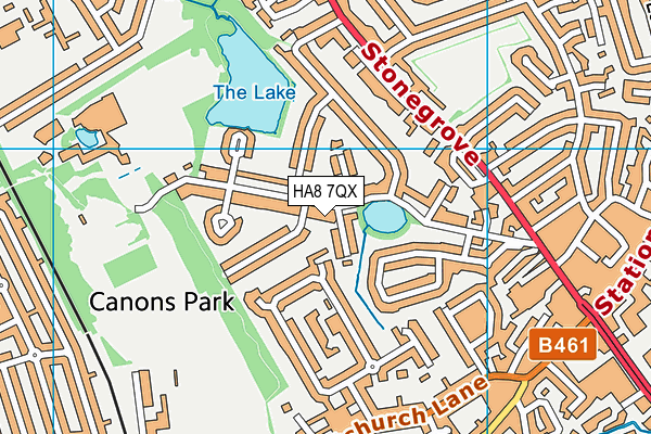 HA8 7QX map - OS VectorMap District (Ordnance Survey)