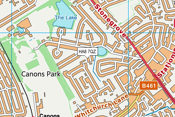HA8 7QZ map - OS VectorMap District (Ordnance Survey)