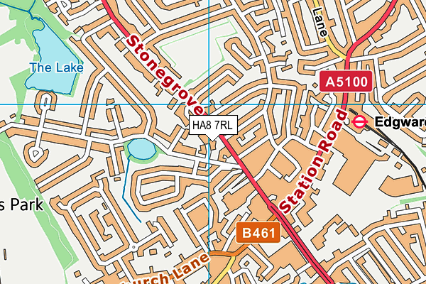 HA8 7RL map - OS VectorMap District (Ordnance Survey)
