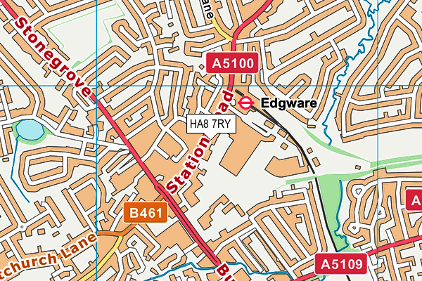 HA8 7RY map - OS VectorMap District (Ordnance Survey)