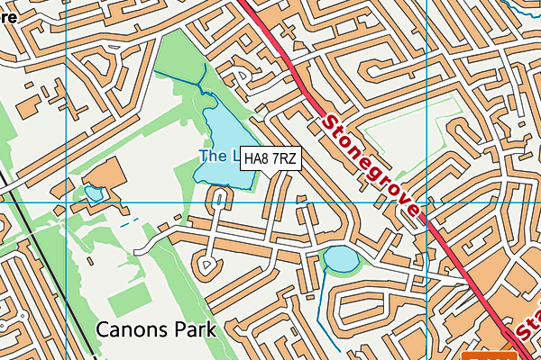 HA8 7RZ map - OS VectorMap District (Ordnance Survey)