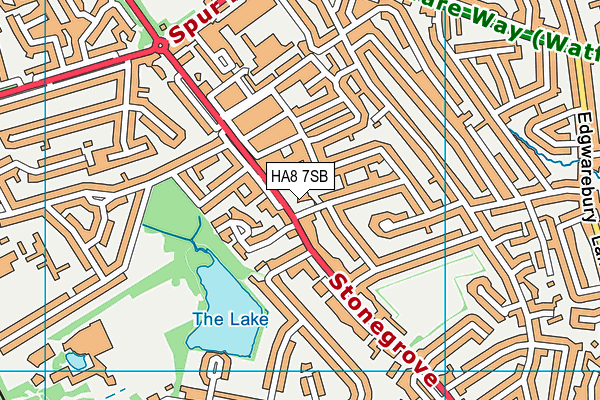 HA8 7SB map - OS VectorMap District (Ordnance Survey)