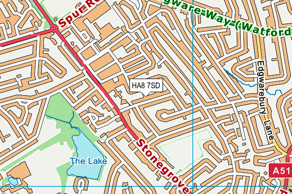 HA8 7SD map - OS VectorMap District (Ordnance Survey)