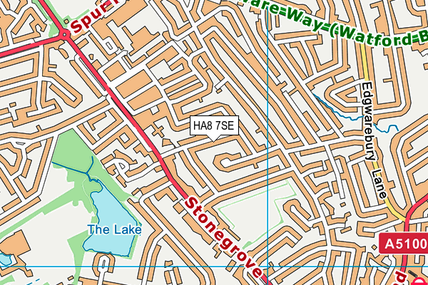 HA8 7SE map - OS VectorMap District (Ordnance Survey)