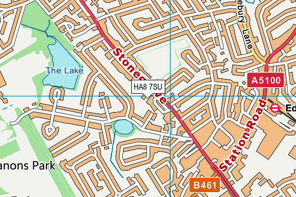 HA8 7SU map - OS VectorMap District (Ordnance Survey)