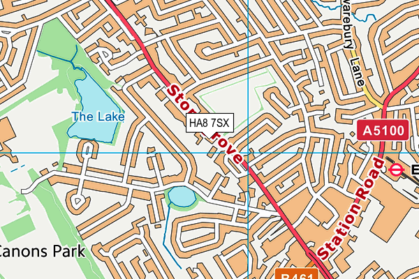 HA8 7SX map - OS VectorMap District (Ordnance Survey)