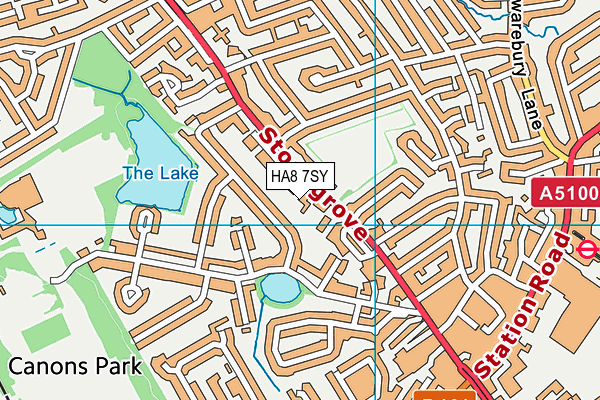 HA8 7SY map - OS VectorMap District (Ordnance Survey)