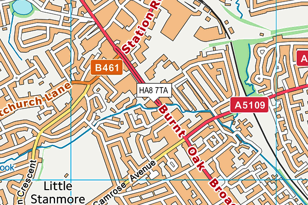 HA8 7TA map - OS VectorMap District (Ordnance Survey)