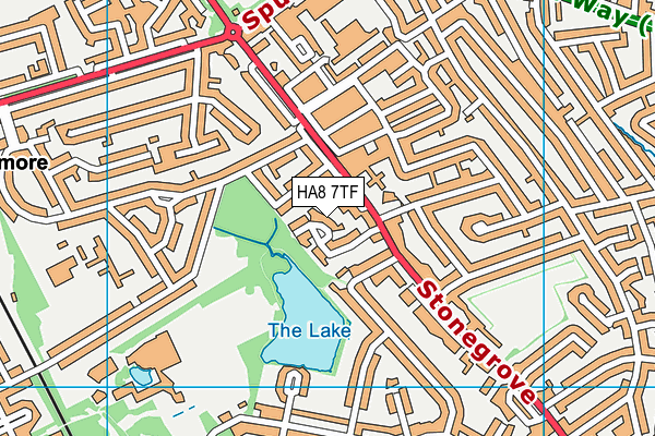 HA8 7TF map - OS VectorMap District (Ordnance Survey)