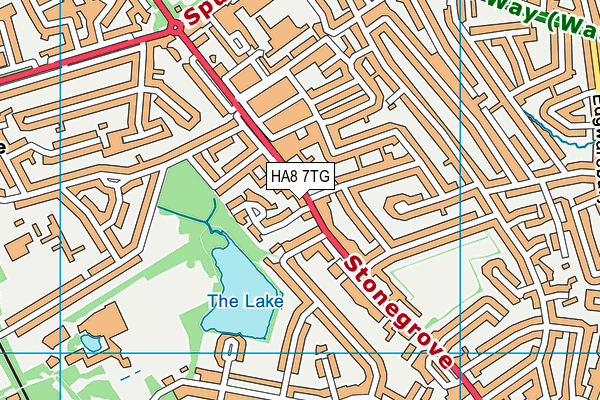 HA8 7TG map - OS VectorMap District (Ordnance Survey)