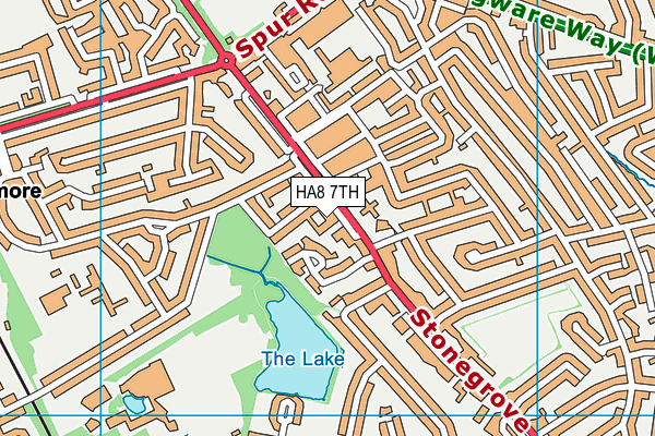 HA8 7TH map - OS VectorMap District (Ordnance Survey)