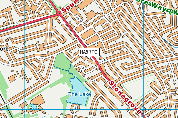 HA8 7TQ map - OS VectorMap District (Ordnance Survey)